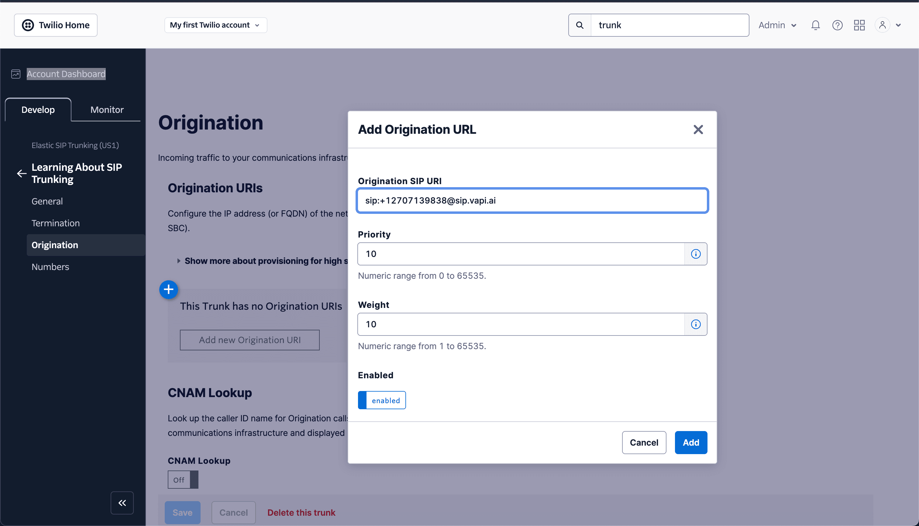 Twilio SIP Integration | Vapi Twilio SIP Integration | Vapi