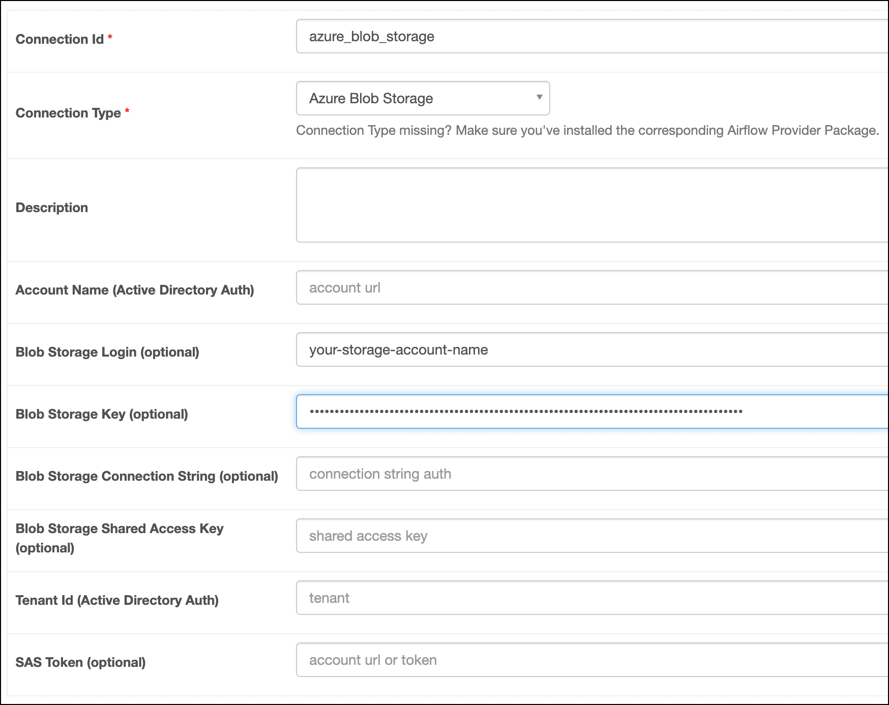 Create an Azure Blob Storage connection in Airflow | Astronomer ...