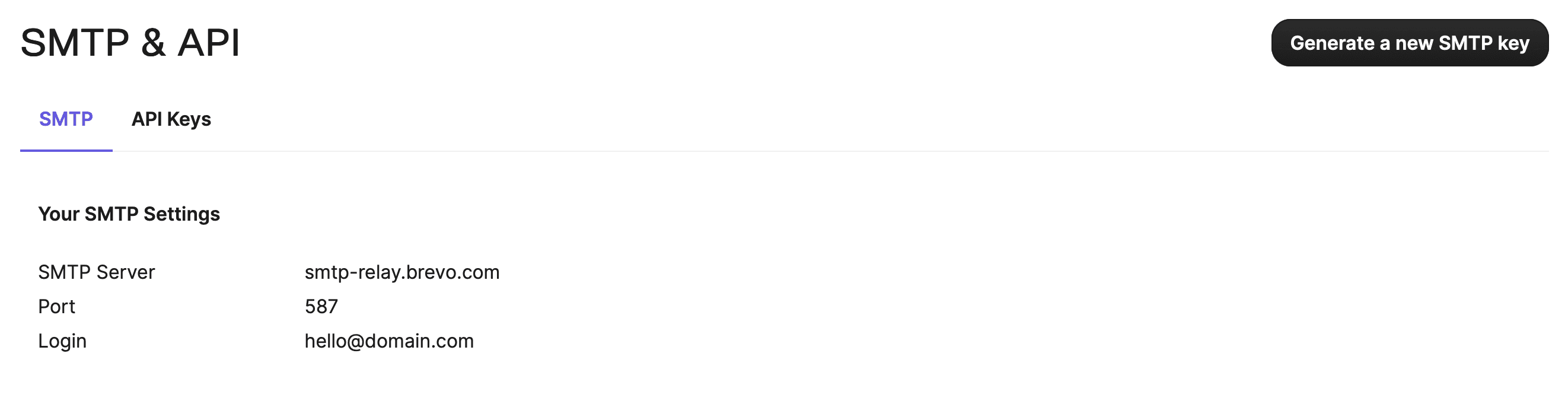 SMTP relay integration | Brevo API Documentation