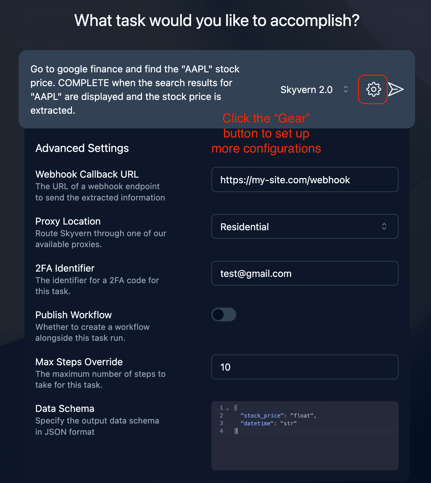 Run Tasks | Skyvern